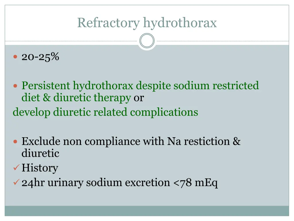 refractory hydrothorax