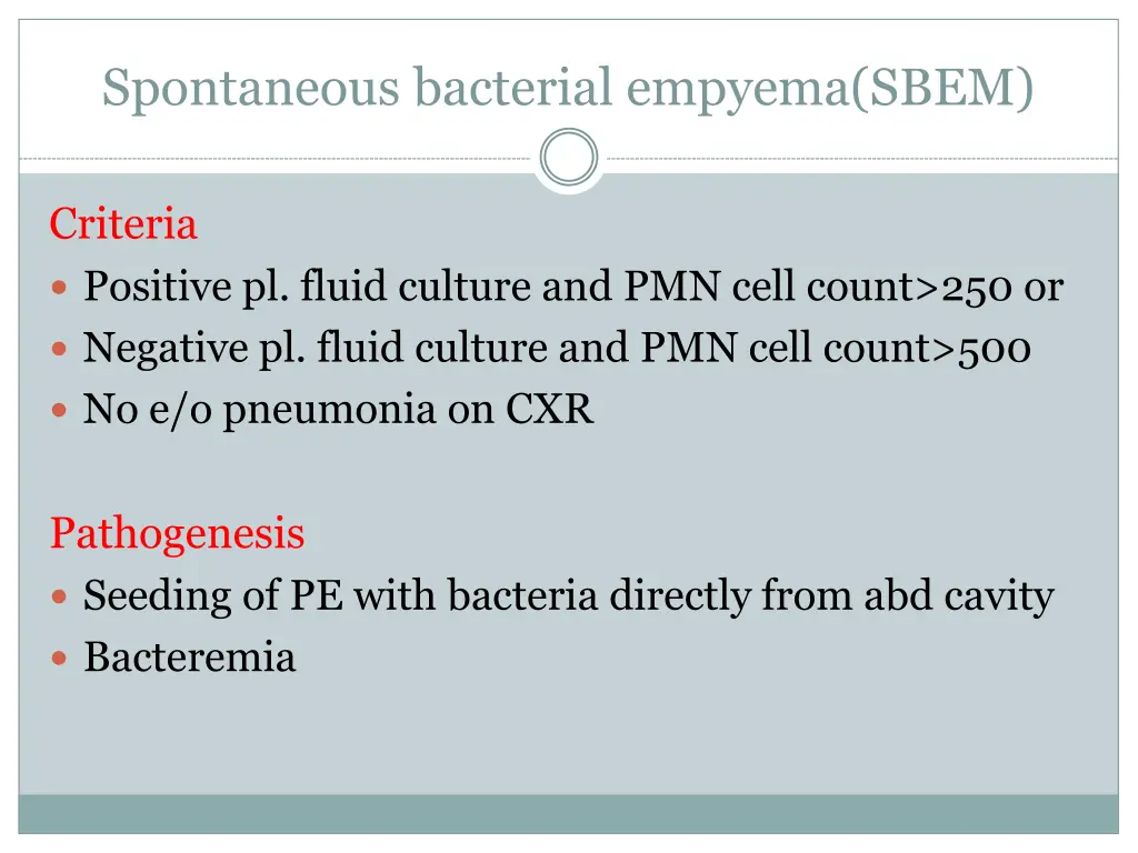 spontaneous bacterial empyema sbem