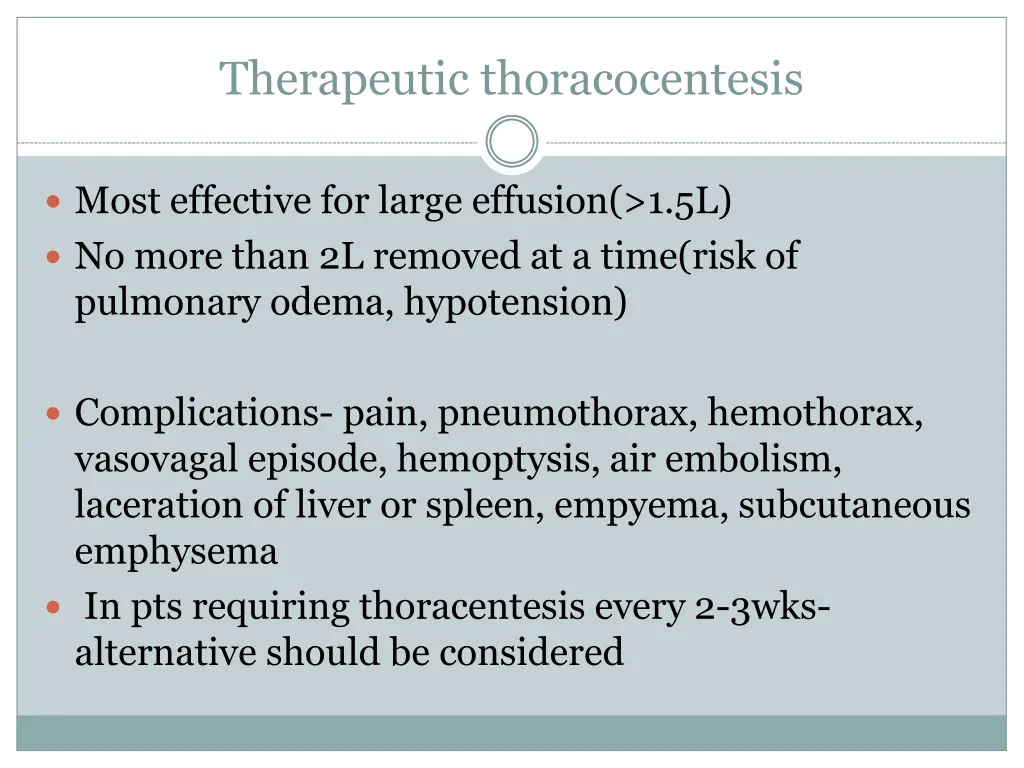 therapeutic thoracocentesis