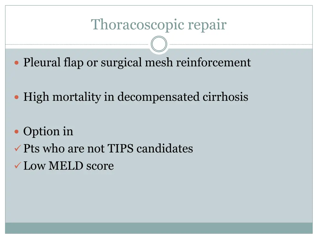 thoracoscopic repair