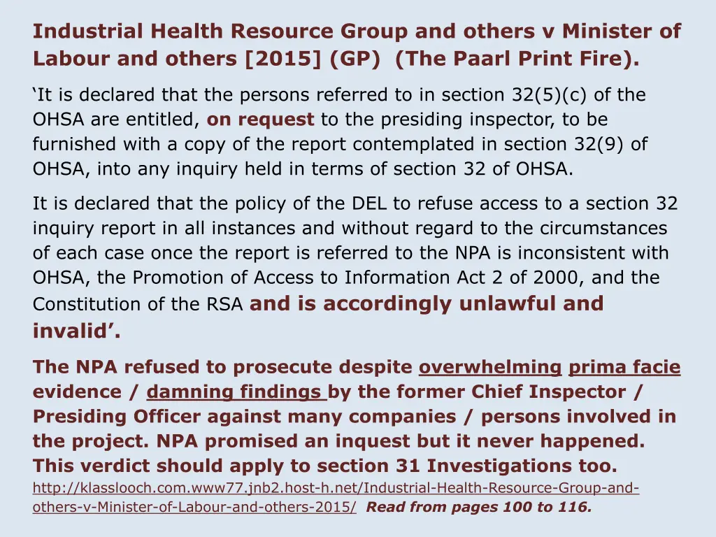 industrial health resource group and others