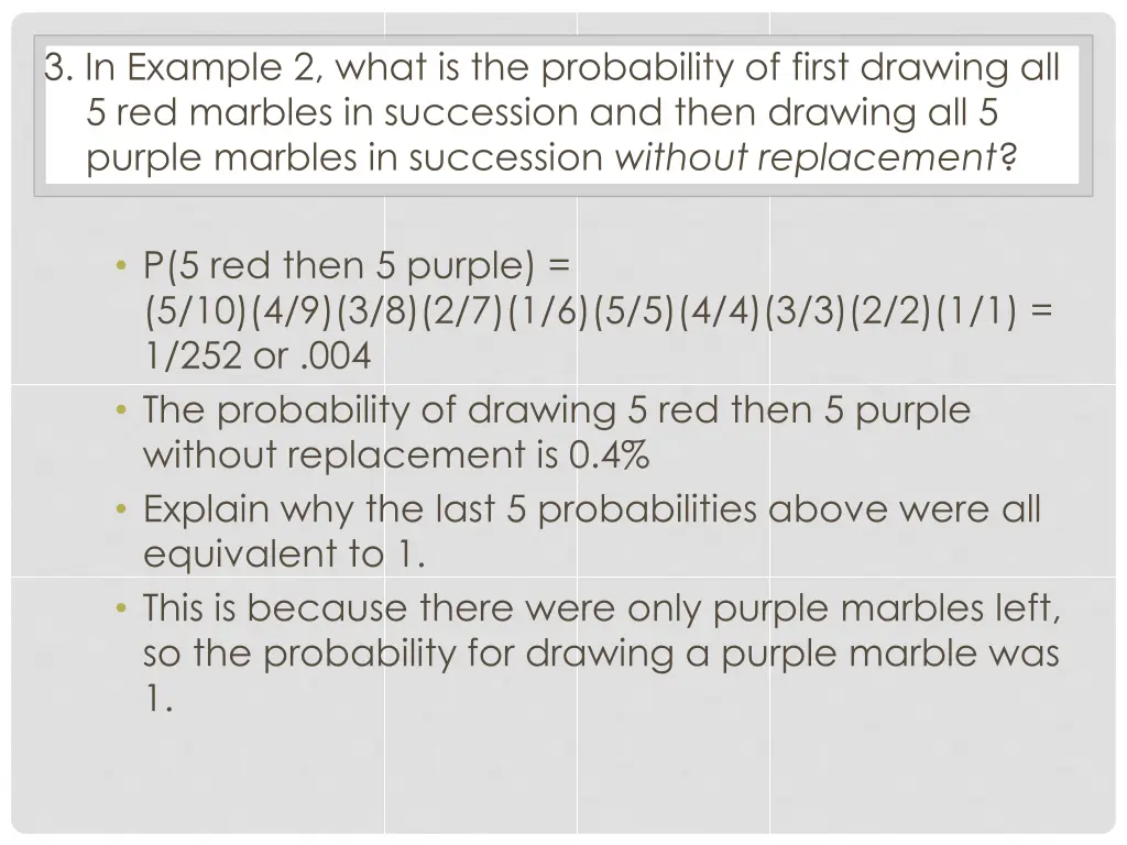 3 in example 2 what is the probability of first