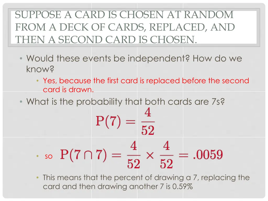 suppose a card is chosen at random from a deck