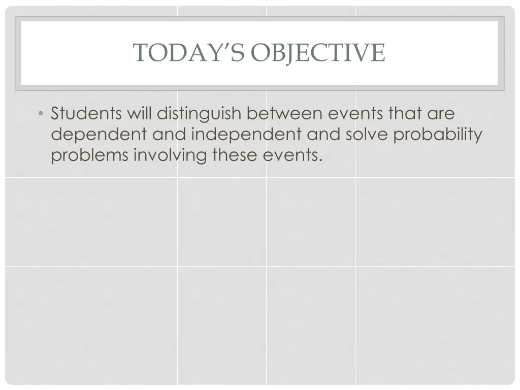 today s objective