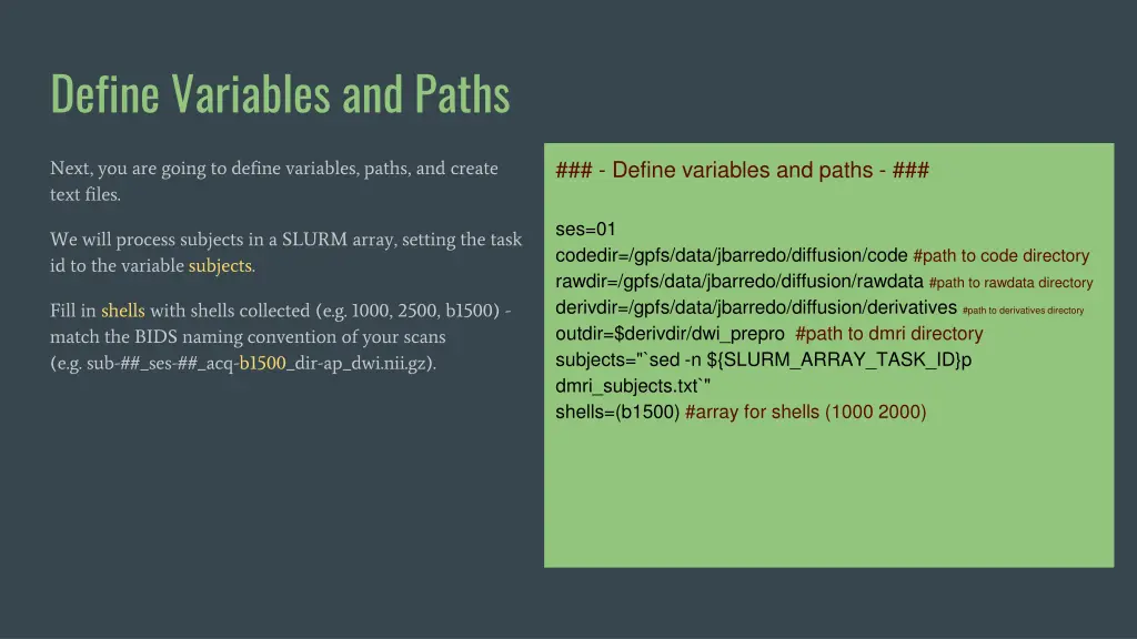 define variables and paths