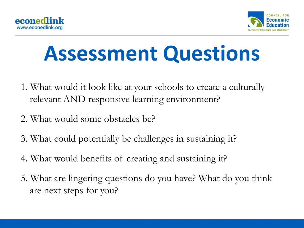 assessment questions