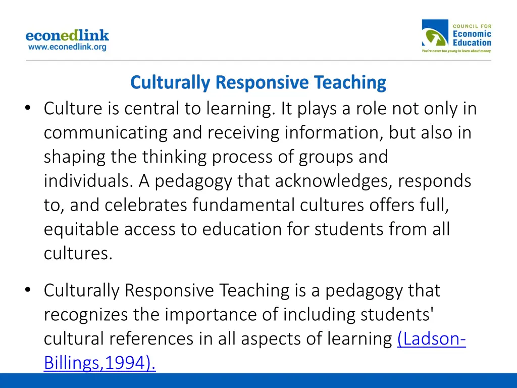 culture is central to learning it plays a role