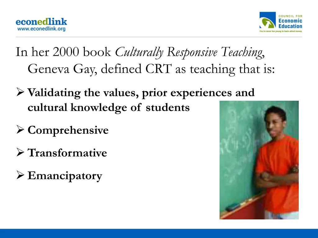 in her 2000 book culturally responsive teaching
