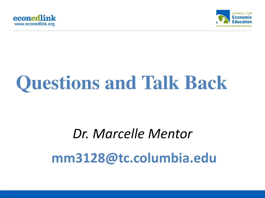 questions and talk back