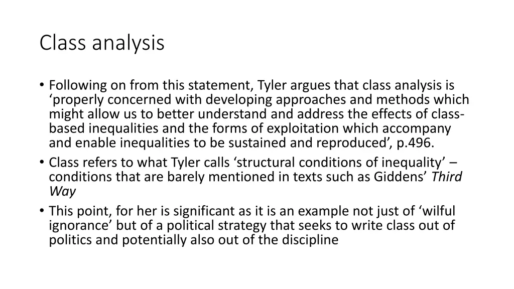 class analysis