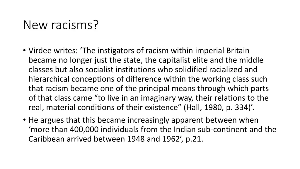 new racisms
