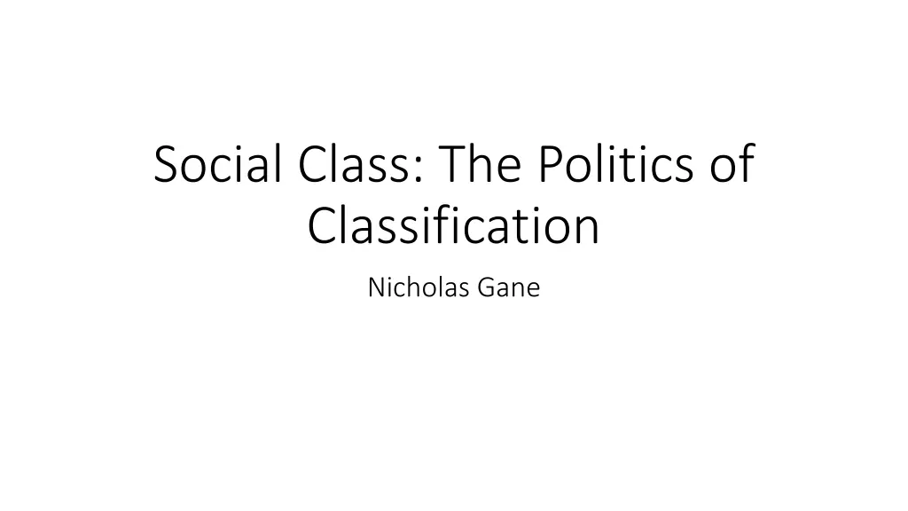 social class the politics of classification