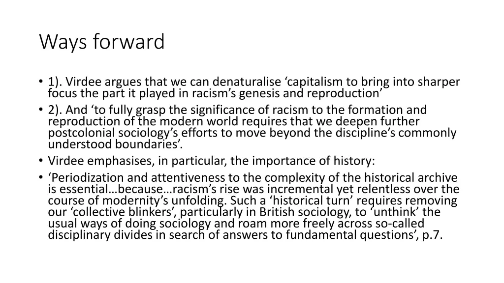 ways forward
