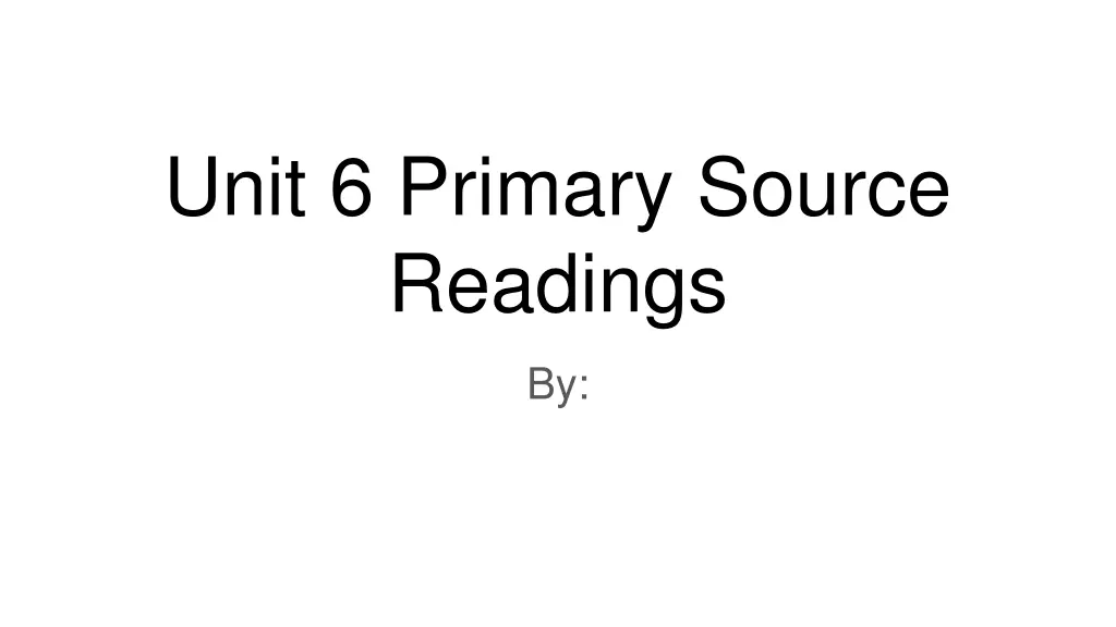 unit 6 primary source readings