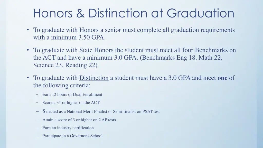 honors distinction at graduation