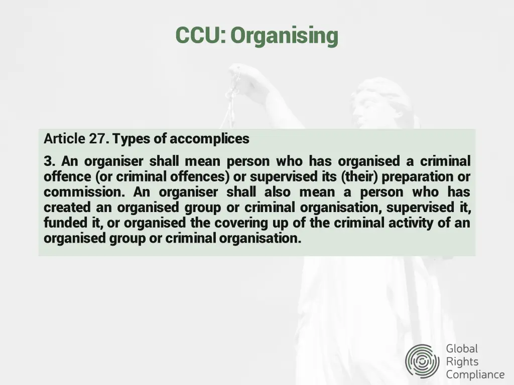 ccu organising