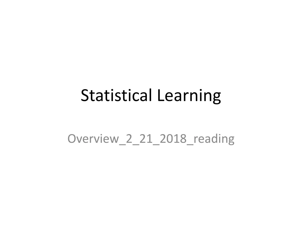 statistical learning