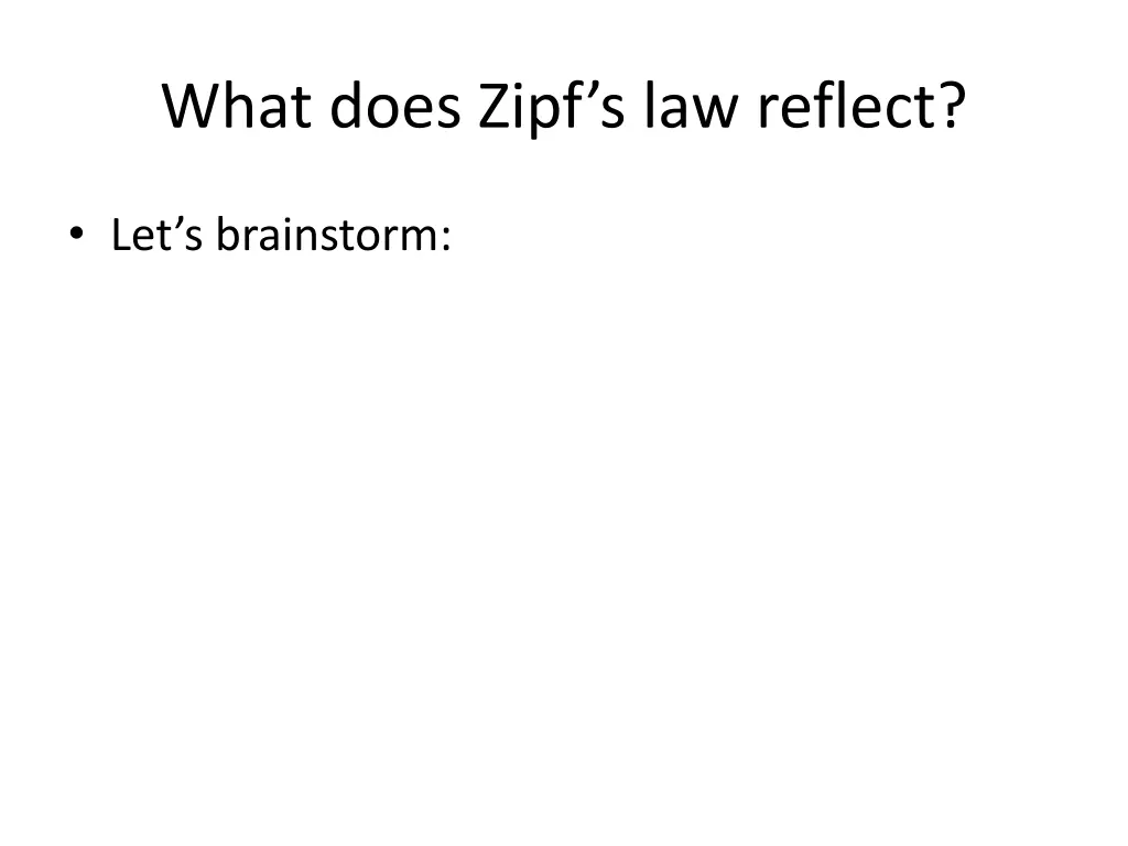 what does zipf s law reflect