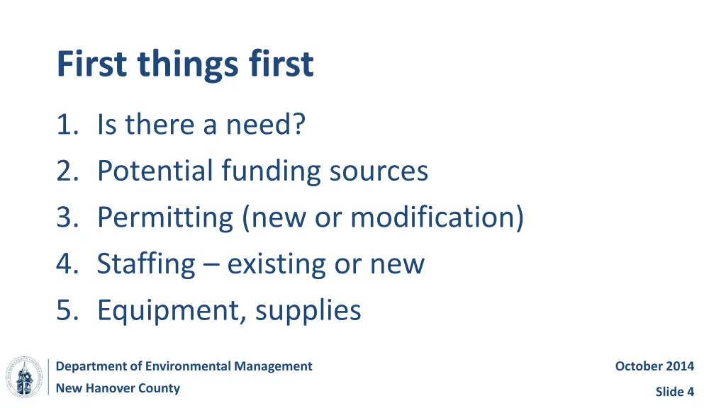 first things first
