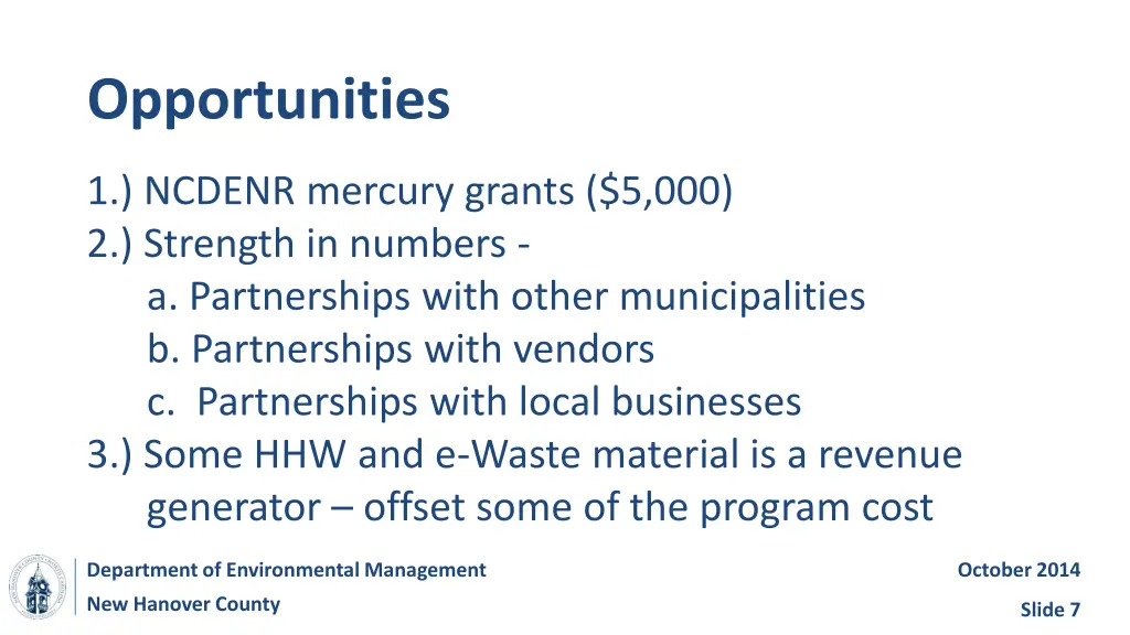opportunities