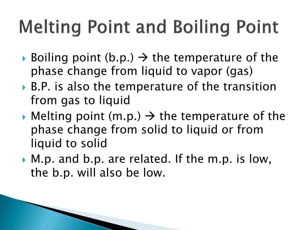 boiling point b p the temperature of the phase