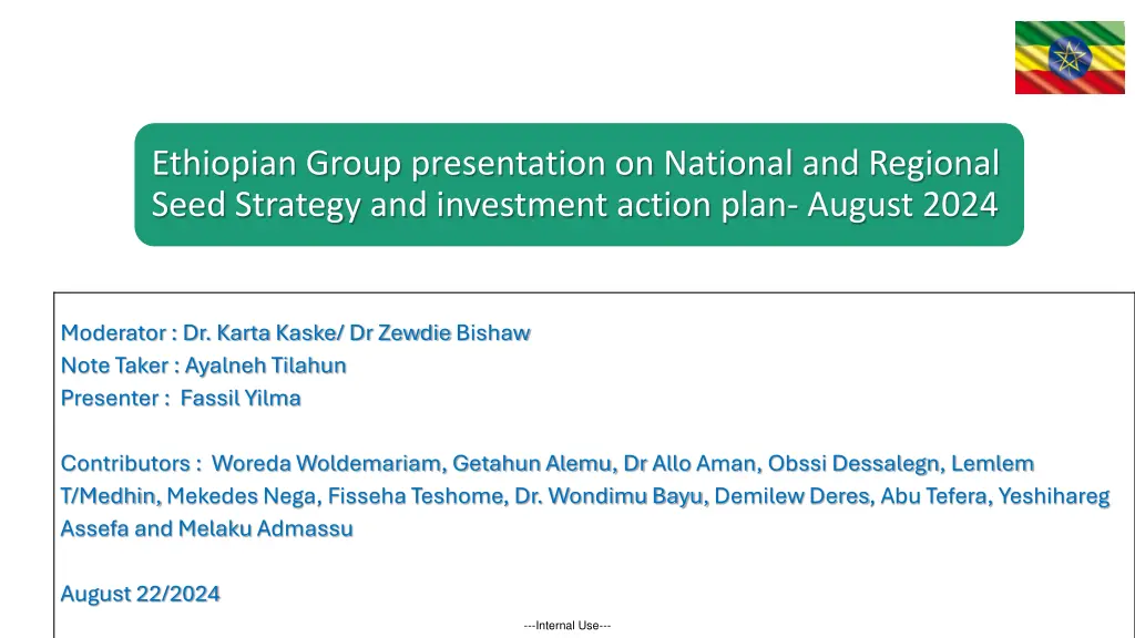 ethiopian group presentation on national