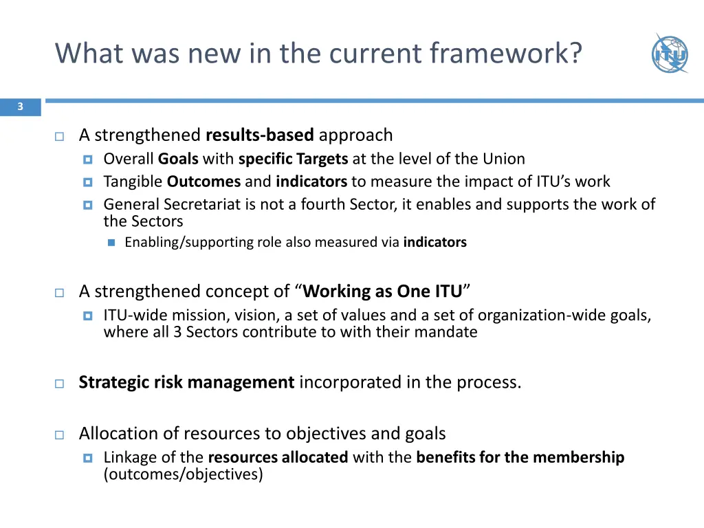 what was new in the current framework