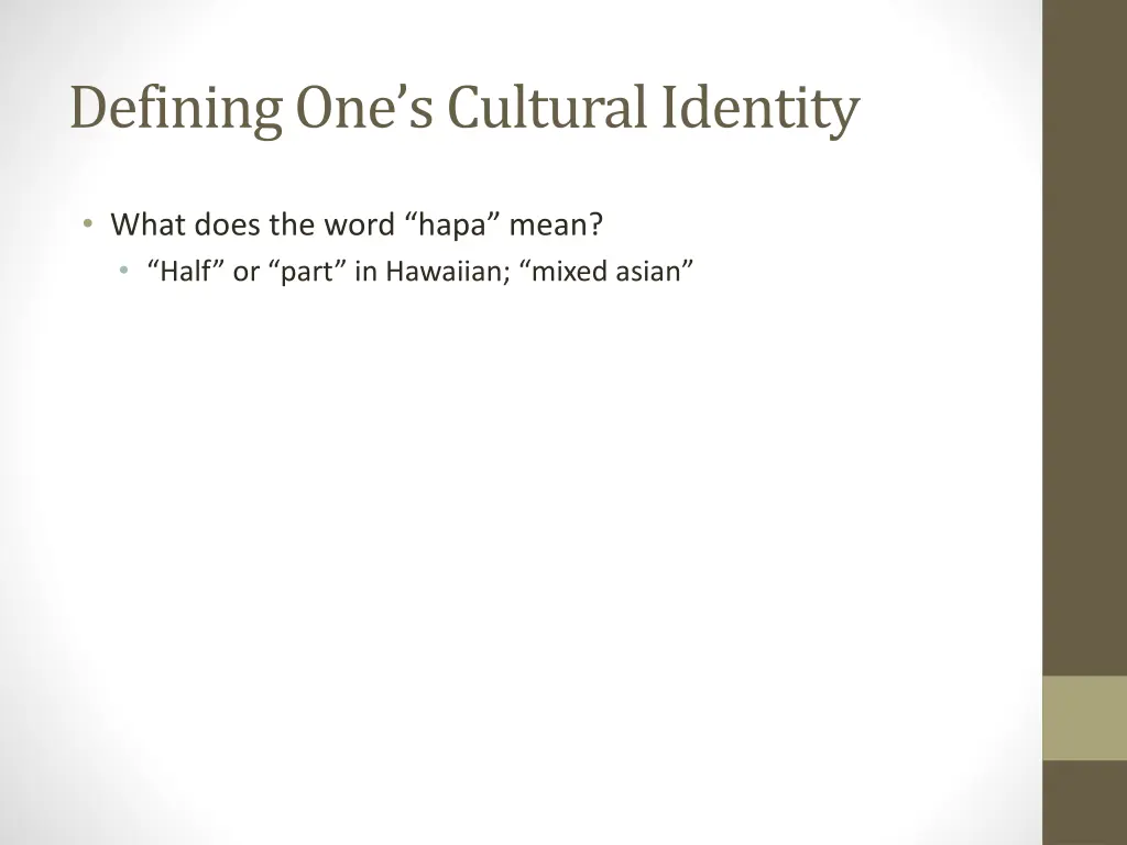 defining one s cultural identity 1