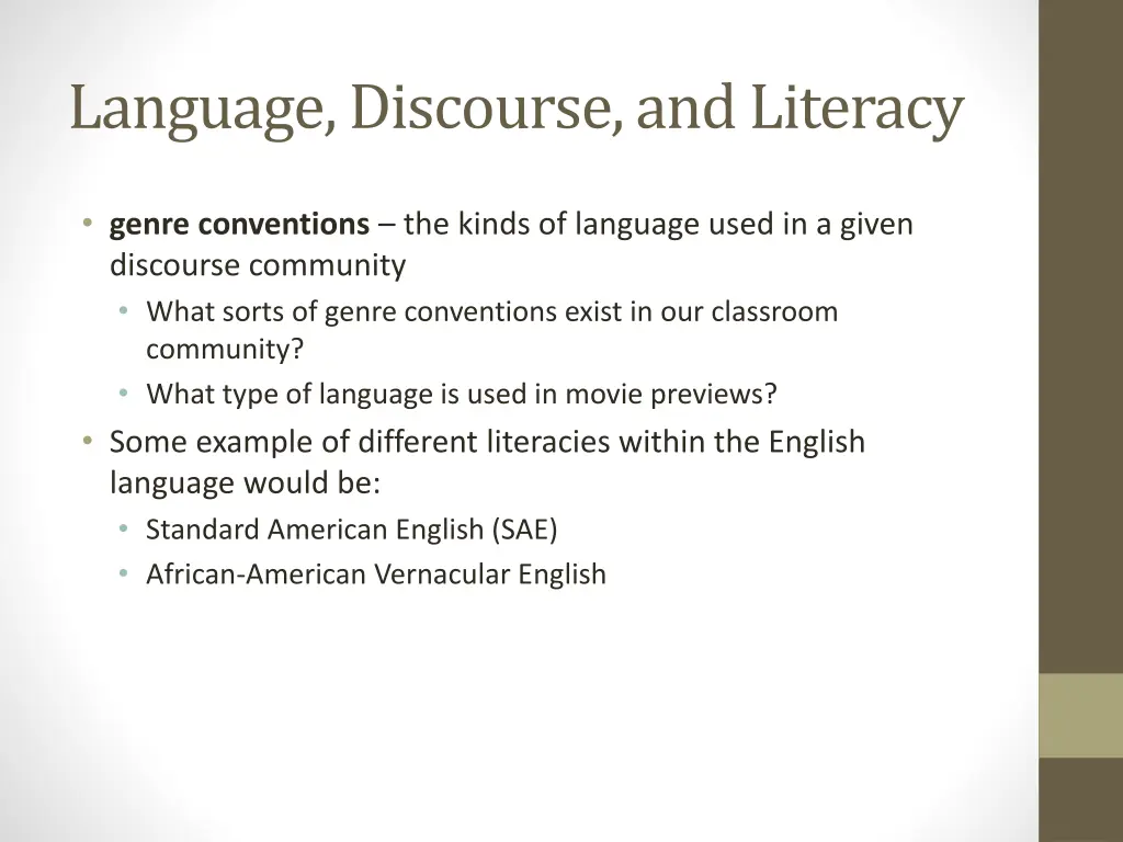 language discourse and literacy 1
