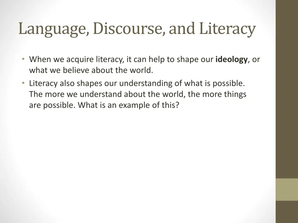 language discourse and literacy 2