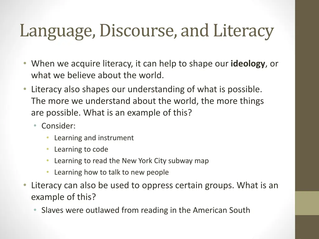 language discourse and literacy 5