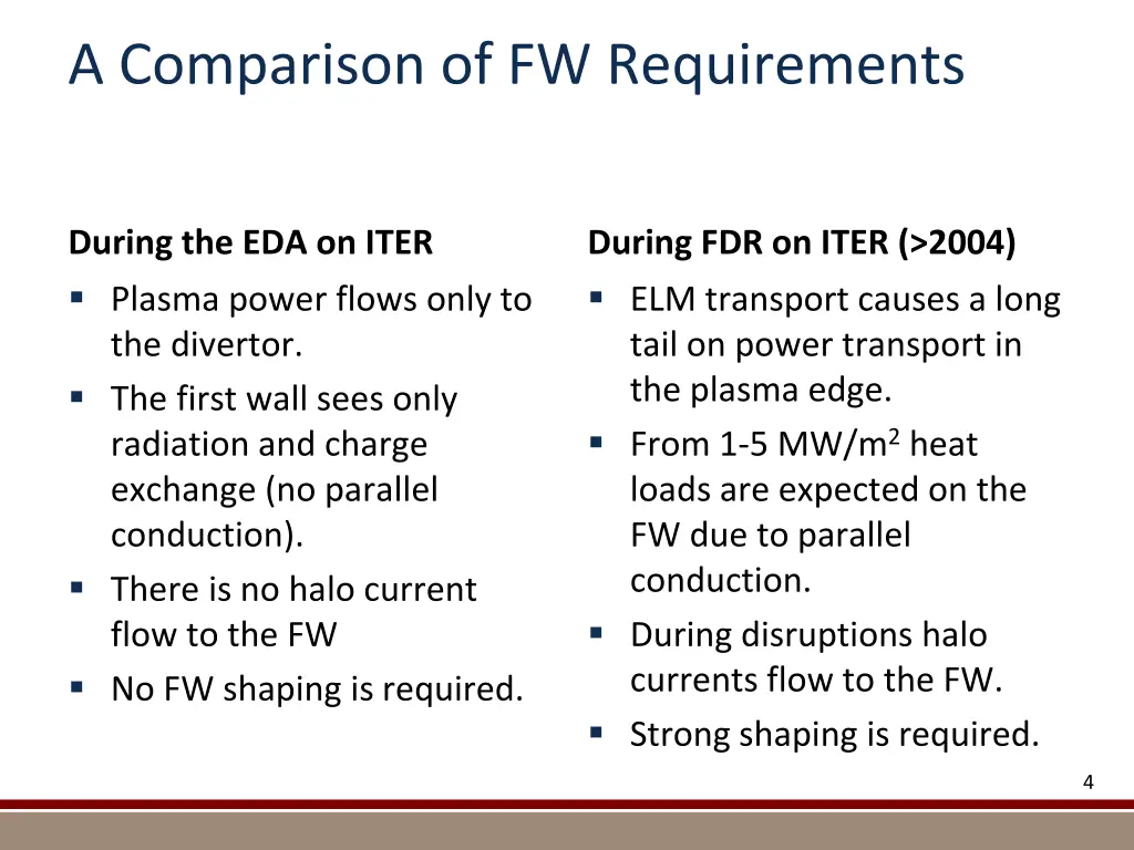 a comparison of fw requirements