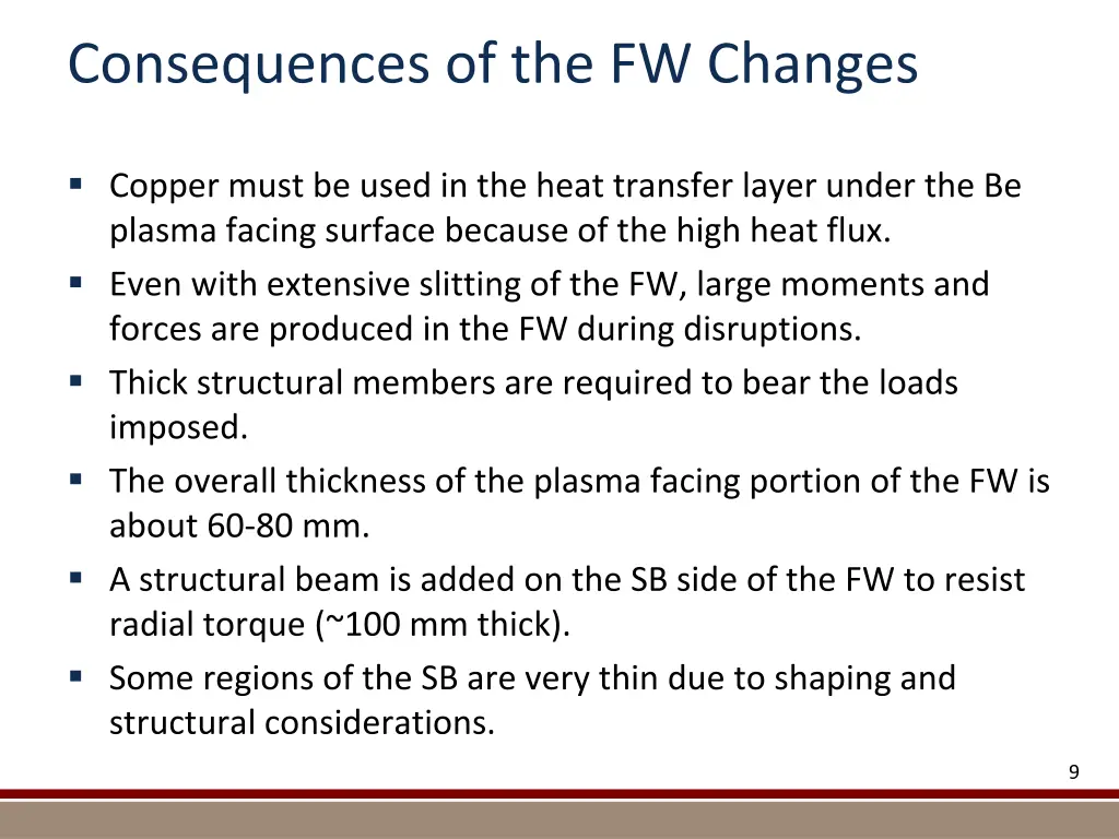 consequences of the fw changes