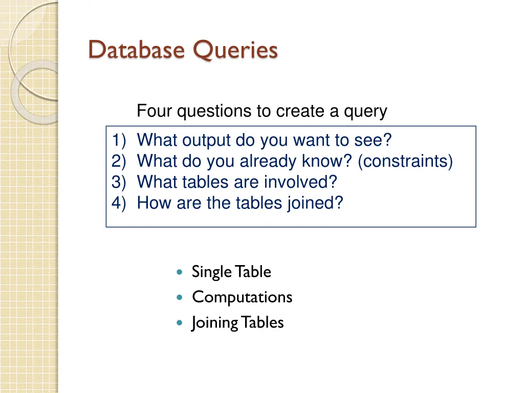database queries