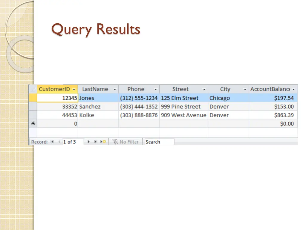 query results 2
