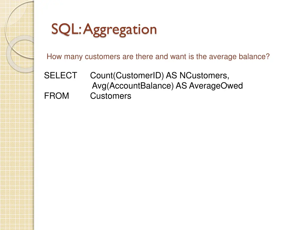 sql aggregation