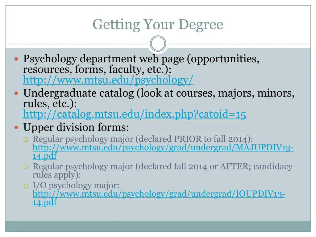 getting your degree