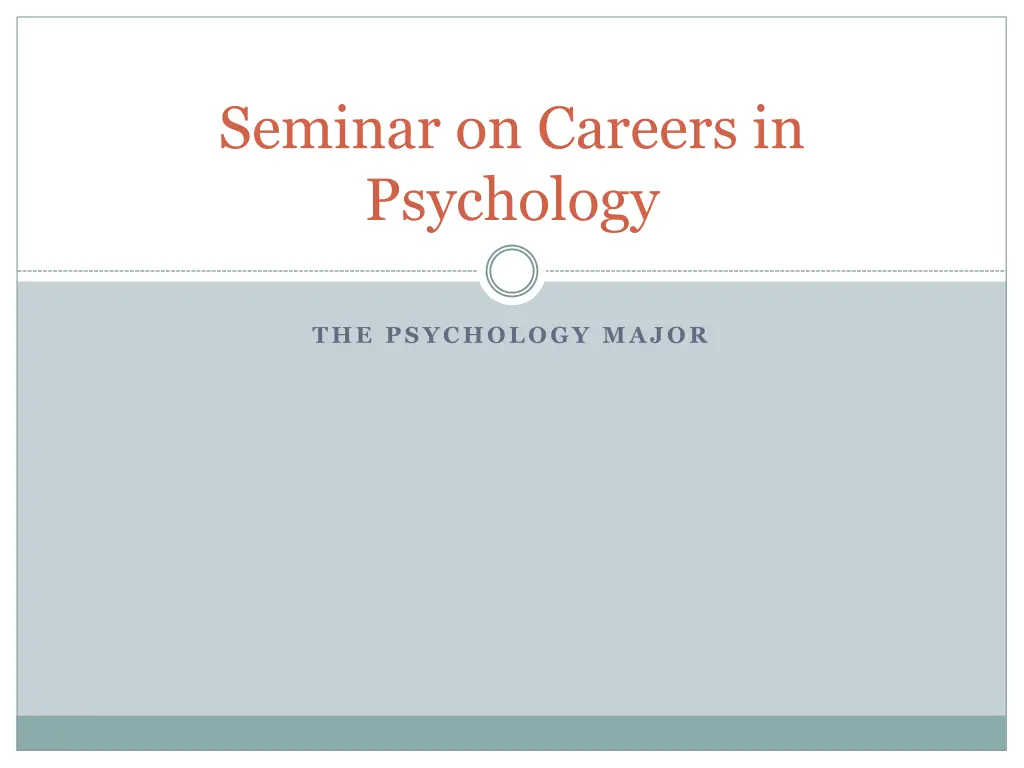 seminar on careers in psychology