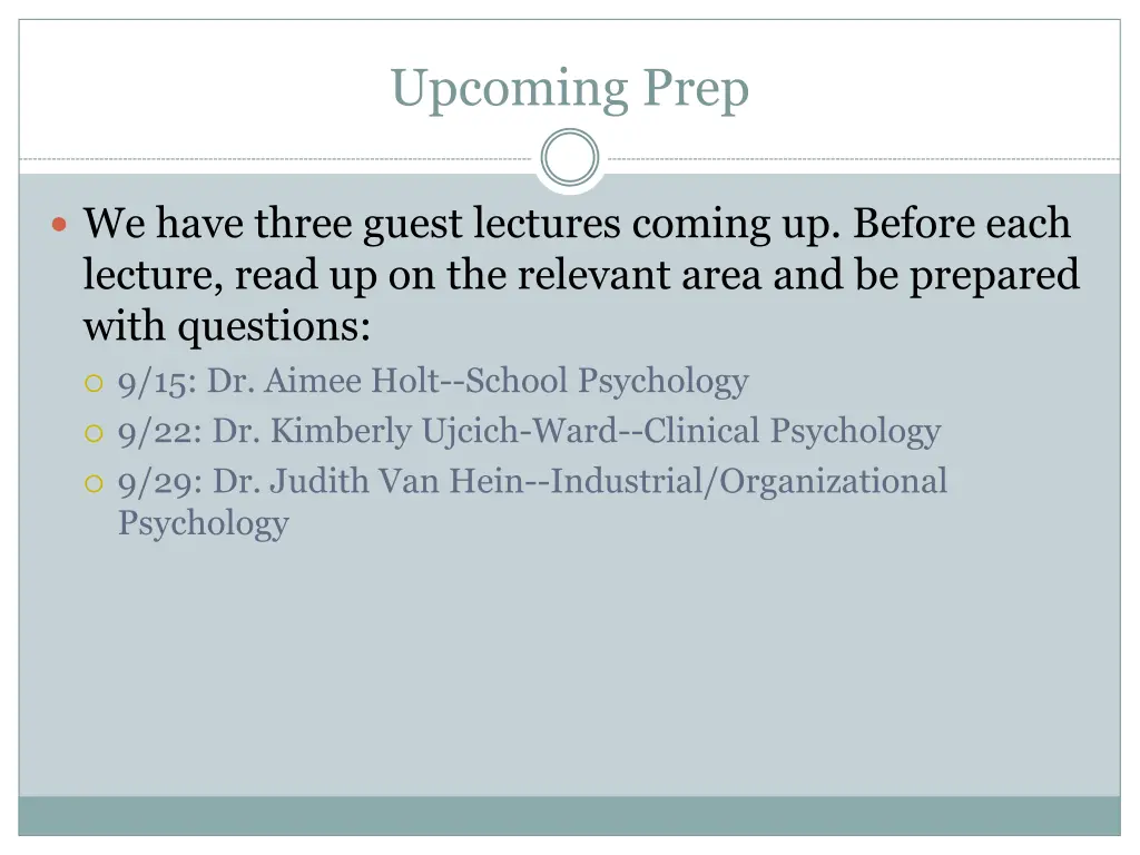 upcoming prep