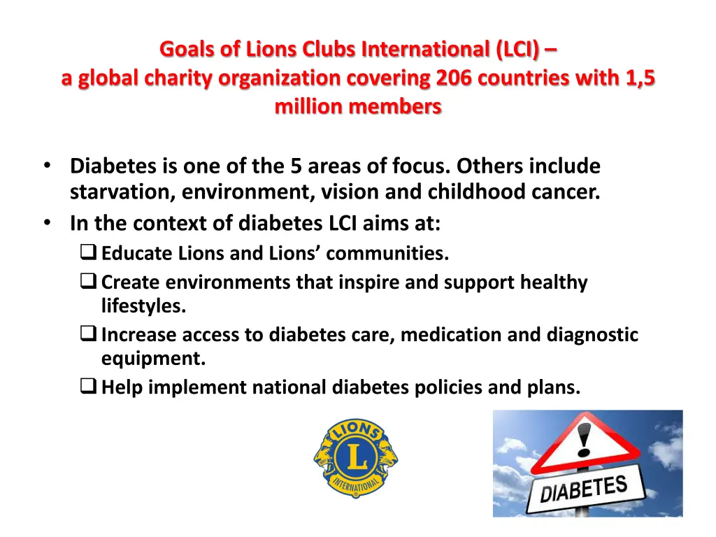 goals of lions clubs international lci a global