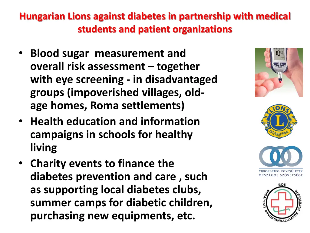 hungarian lions against diabetes in partnership