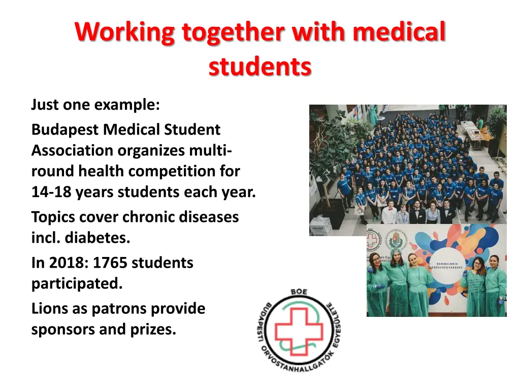 working together with medical students