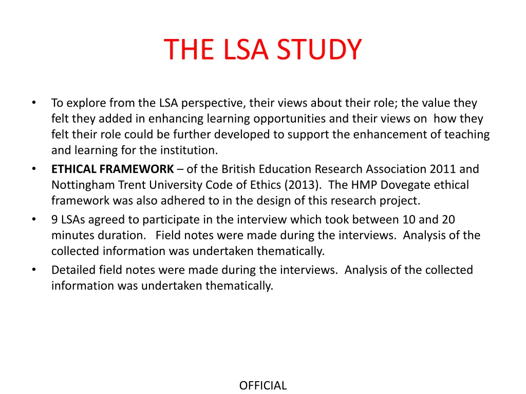 the lsa study