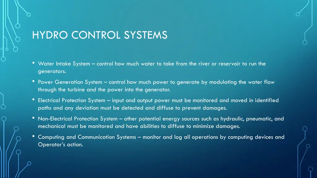 hydro control systems