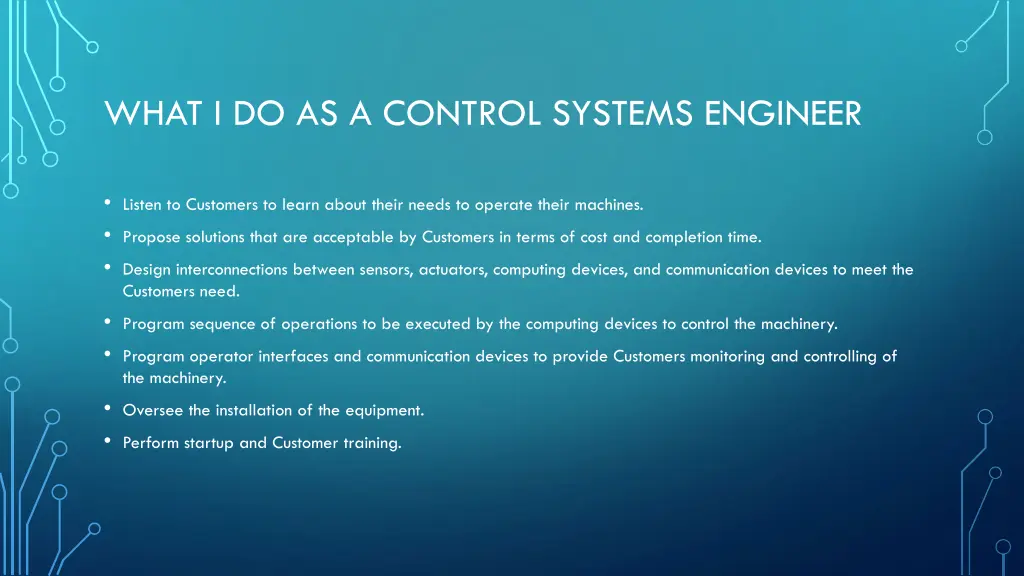 what i do as a control systems engineer
