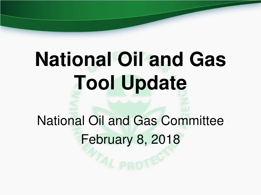 national oil and gas tool update
