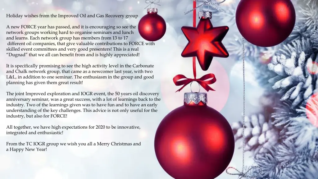 holiday wishes from the improved