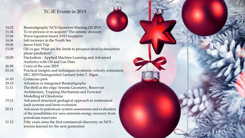 tc ie events in 2019