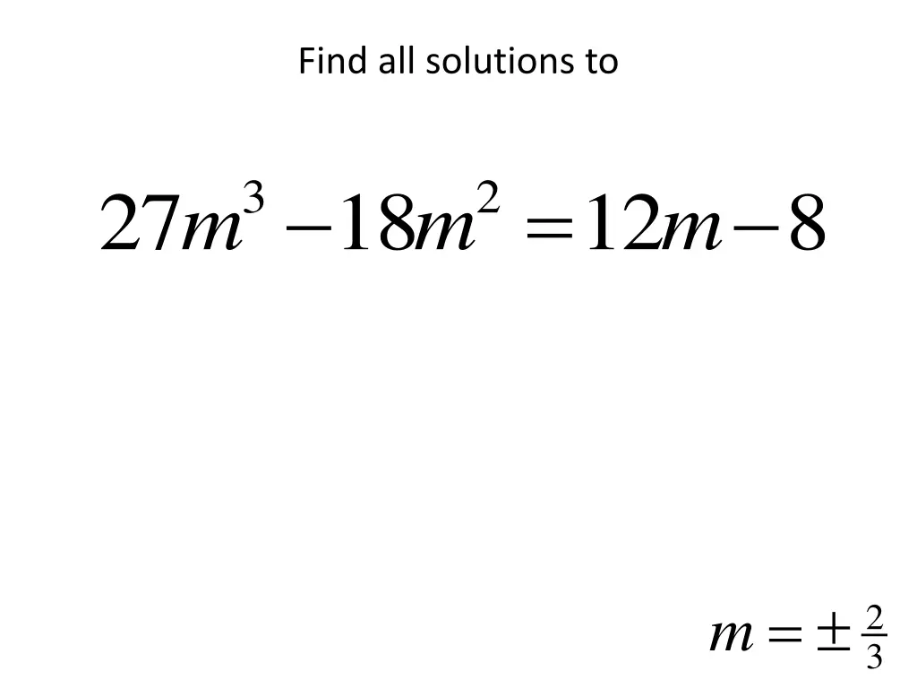 find all solutions to