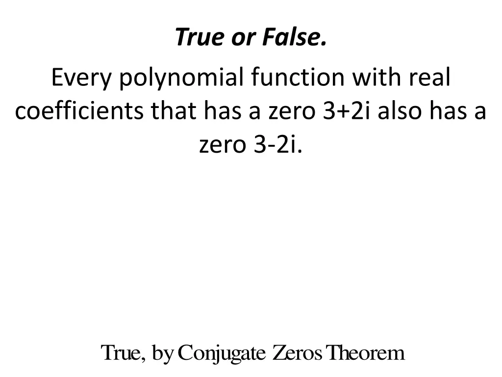 true or false 1
